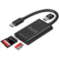 Kartenleser Cardreader Kartenlesegeräte USB 3.0 OTG Secure Digital Adapter TF SD Micro SD peicherkartenleser kompatibel mit Windows Mac OS mit Kabel schwarz