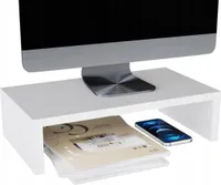 ComfortCove Monitorständer Weiß – ergonomischer Bildschirmaufsatz aus Holz, Laptop- & Monitorständer für Schreibtisch