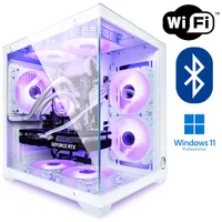 VENOM White Gaming PC, Wasserkühlung, ARGB, WLAN + Bluetooth, mit Intel®, 64 GB RAM, 500 GB SSD, NVIDIA RTX™ 3050, Win 11 Pro