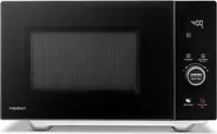 MEDION Mikrowelle mit Grill und Heißluft (25 Liter, 900 Watt, 1100 Watt Obergrill & 500 Watt Untergrill, 2100 Watt Heißluftfunktion, 11 Programme, 10 Leistungsstufen, Edelstahl, MD12041) schwarz