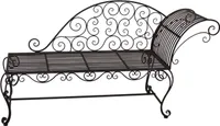 Ławka ogrodowa Lamington 950393, czarna, metal, 163 x 47,5 x 87 cm