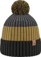 Areco dreifarbige Kinder Strickmütze mit Bommel