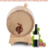 3L Weinfass-Spender aus Vintage-Holz aus Eichenholz für Whisky, Bourbon, Tequila