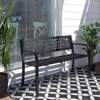 Ławka ogrodowa ProGarden stal 119x50x75 cm czarna
