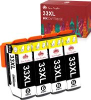 4 PACK Schwarz Kompatibel Für Epson 33 33XL XP-7100 540 530 640 630 635 830 900