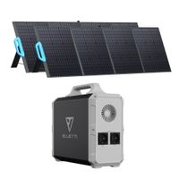 BLUETTI EB150 Solar Stromerzeuger mit 2PCS PV200 200W Solar Panel inklusiv, 1500Wh Tragbare Kraftwerk mit 2x220V 1000W AC Steckdosen Solar Bundle Kit