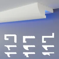 HEXIMO LED-Schattenfugenprofil Stuckleisten, indirekte Beleuchtung XPS-Styropor-Trockenbau-Deckenleisten für Wand-Deckenverkleidung (1,7 Meter HLED 15)