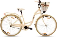 Goetze Style 28 Zoll Damen Citybike, 1-Gang Rücktrittbremse, Tiefeinstieg, Komfortfahrrad mit Korb