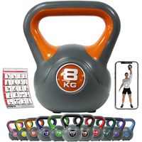 Powrx Kettlebell Kunststoff 2-20 Kg Inkl. Workout I Kugelhantel In Versch. Farben Und Gewichten I Bodenschonende
