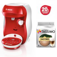 Bosch TASSIMO HAPPY Rot +20 € Gutschein 1400 Watt + 1 Packung Latte Macchiato