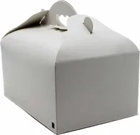 Tortenkarton mit Griff, weiß, 20x13x9cm, M
