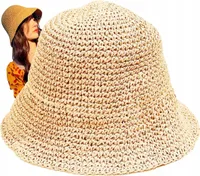 Frauen beige Stroh Sommer Strand Hut