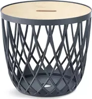 NABBI Universalkorb aus Kunststoff mit Holzdeckel IKUB20T 20 l - Anthrazit