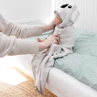 Navaris Baby Handtuch mit Kapuze und Waschlappen - Set aus Bambus - Badetuch ab 0 Monate - Kapuzenhandtuch 70x70cm   - Koala Design