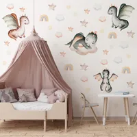 Samolepky pro děti DINOSAURS Zvířata Mraky Hvězdy KIT 60x30cm