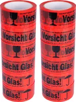 12 Rollen Paketklebeband Standard PP Vorsicht Glas 50 mm x 66 m Packband
