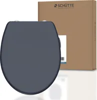 SCHÜTTE Duroplast WC Sitz ANTHRAZIT, Toilettendeckel mit Absenkautomatik und Schnellverschluss
