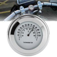 Cocoarm Motorrad-Temperatur-Zifferblatt, Lenker-Zifferblatt, Lenker-Uhr und Thermometer, 2225 Mm Wasserdichtes Motorrad-Lenker-Thermometer-Zubehr (schwarz)(Wei)