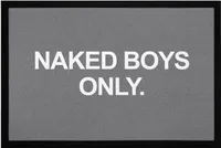Fußmatte mit Spruch Nakes Boys only | Nakes Girls only lustige Türmatte rutschfest & waschbar Moonworks® Boys schwarz 60x40cm