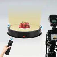 Elektrický otočný stojan na šperky Otočný stojan s LED světlem a dálkovým ovládáním (černý)