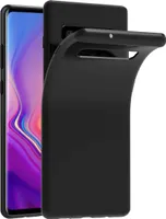 AVANA Schutzhülle für Samsung Galaxy S10 Plus Hülle Schutzhülle Silikon Slim Fit Case Matt Schwarz