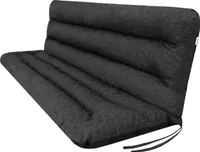 PillowPrim Kissen für Hollywoodschaukel - Gartenbankauflage - Bankauflage - Bankkissen - Sitzkissen und Rückenkissen - sitzbreite 180 cm Schwarz