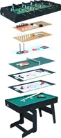 Cougar All-in-One / 16-in-1 Multi Spieltisch in Schwarz Klappbar | Multi funktions Spieltisch inkl. Zubehör | Multigame u.a. Tischkicker,