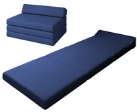 sunnypillow Premium Klappmatratze mit Kopfteil  80 x 220 x 10cm Blau  4-teilige Faltmatratze mit abnehmbarem Bezug  Schaumstoff extra dick 10cm  Matratze klappbar Gästematratze Reisematratze