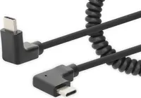 MANHATTAN Spiralkabel USB-C auf USB-C Ladekabel 1m schwarz