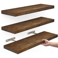 Wandregal Regal wand 3st bücherregal wand schweberegal holzregal wall shelf MDF-Material, Geeignet für Wohnzimmer, Flur, Büroregal 41 x 17 x 2,8 cm