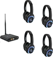 Retekess TA004 Silent Disco Starter Kit, Kabellose Kopfhörer für Fernseher, 3 Kanäle, 200 m Reichweite, Silent-Disco-Kopfhörerset für Partys