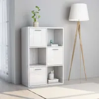 vidaXL Úložná skříňka vysoký lesk bílá 60x29,5x90 cm Dřevěný materiál