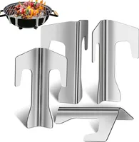 4 Stück Abstandshalter für Grillplatte,Universal Edelstahl Abstandshalter für Feuerplatten,Planchaplatte Ölfass Stahl,Feuerplatte Zubehör