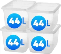 4er-Set SmartStore Aufbewahrungsbox – 44L mit Deckel Basic