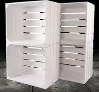 4 neue weiße Obstkiste 50cm x 40cm x 30cm Holzkisten Standard Set Weinkisten Geschenkkiste Geschenk Box Regal klassisch DIY natur