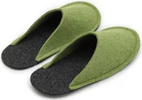 PANTOFFELMANN Gästepantoffel mit Filzsohle Filzpantoffel faltbar Pantoffel Hausschuhe Filzlatschen lind XL(44-47)