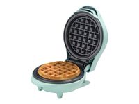 Bestron Mini-Waffeleisen für klassische Waffeln, kleiner Waffelmaker mit Antihaftbeschichtung, für Kindergeburtstage, Familienfeiern, Ostern oder Weihnachten, Retro Design, 550 Watt, Farbe: Mint