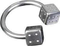 viva-adorno Universal Hufeisen Piercing Chirurgenstahl 316L Würfel Septum,Lippe,Augenbraue,Nase Z443_H
