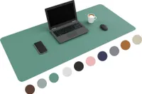 WURK [120 cm x 60 cm]  Schreibtischunterlage Kunstleder Inklusive Kabelclip - Mauspad - Große Schreibunterlage - Mauspad XXL - Rutchfeste Unterlagenmatte - Desk Mat (Türkis)