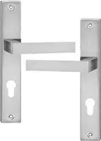Türgriff Langschild Türbeschlag Drückergarnitur Türklinke Tenorio Satin PZ-72mm