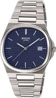 BOCCIA Herrenuhr Slim Reintitan Dunkelblau 3657-02