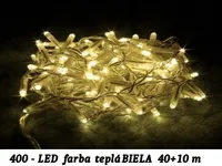 LED Lichterkette  mit Transformator Lichtfarbe  Warmweiß  für Außen & Innen Kabel transparent 400 Leds Gesamtlänge 40 m LK015W