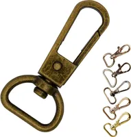 1 Bolzen-Karabiner Karabinerhaken Größen Farbwahl - Gurtband Hundeleinen, Farbe:altmessing, Größe:B 15mm L 45mm