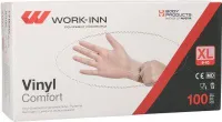 WORK-INN/PS Handschuhe, Vinyl puderfrei "Comfort" transparent Größe XL