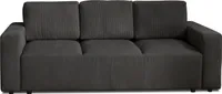 Lisa Design Livy - 3-Sitzer Schlafsofa - mit Bettkasten - aus Cord , Dunkelgrau