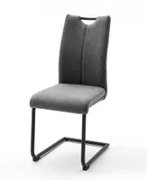 MCA furniture 4er Set Schwingstuhl Adana - Webstoff Grau