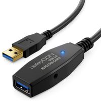 deleyCON 5m Aktives USB 3.0 Kabel Aktive Verlängerung mit 1 Signalverstärker USB3.0 Repeaterkabel Verlängerungskabel PC Computer Drucker Scanner
