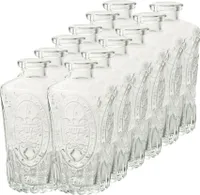 12 x Vasen "Dana" im Vintage-Look mit toller Glasmusterung H 12 cm - Tischvase - Blumenvase - Glasvase