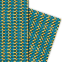 Buntes Geschenkpapier mit kleinen Fischen in orange - G6369, 32 x 48cm