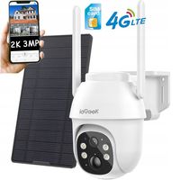 ieGeek 4G LTE Überwachungskamera Außen Akku 9600mAh mit Solarpanel und PTZ, IP Kamera Outdoor mit Farbnachtsicht, PIR-Sensor, 2-Wege-Audio, IP65